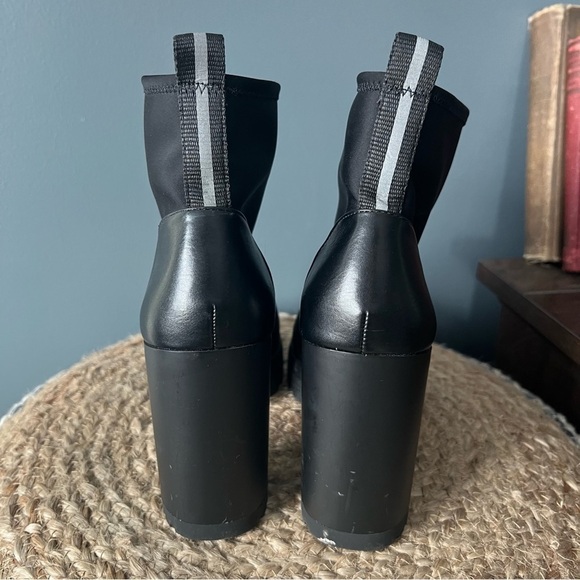 Zara Mid Calf Fabric Upper Heeled Platform Boots - Picture 9 of 12